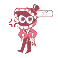 a cartoon character with a top hat and a speech bubble that says x:c