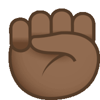 a brown fist with a white background