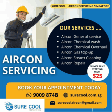 an ad for aircon servicing in singapore