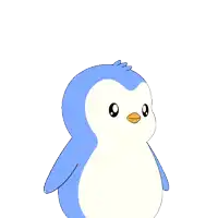 a penguin holding balloons with the year 2014 written on it