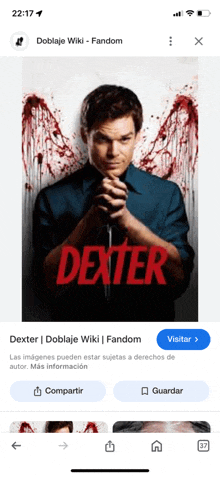 a screenshot of dexter on a phone screen