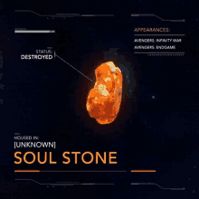 an advertisement for soul stone which is unknown