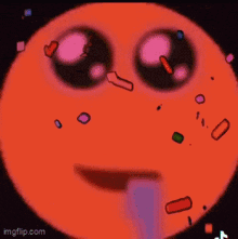 a yellow smiley face with a green tongue coming out of it