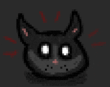 a pixel art drawing of a black cat