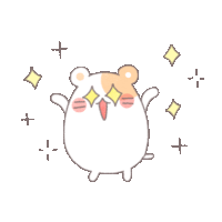 a drawing of a hamster with sparkles in its eyes