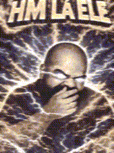 a poster for hm laele shows a bald man covering his mouth
