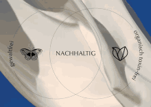 a butterfly is in the middle of a circle with nachhaltig written on it