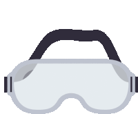 a pair of goggles with a black strap