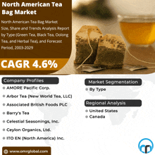 a poster for the north american tea bag market