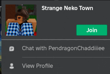 strange neko town has a chat with pendragonchaddiiiee button