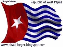 a flag from the republic of west papua with a white star on it