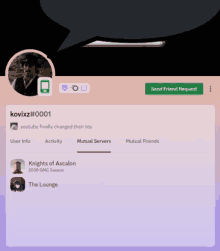 a screenshot of kovixz # 001 's profile page