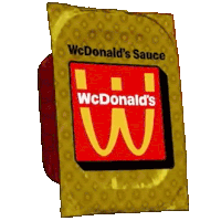 a packet of mcdonald 's sauce with a w logo on it