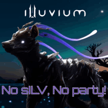 an illustration of a wolf with the words " no silv no party "