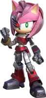 amy rose from sonic the hedgehog is a robot with a green eye