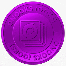 a purple coin that says ' onlooks ( looks ) ' on it