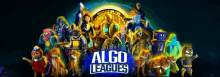 a poster for algo leagues with a bunch of cartoon characters