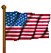 a pixel art of an american flag on a wooden pole .