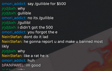 a screenshot of a chat with omori_addict