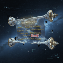 a clan bounty notice is displayed on a screen in space