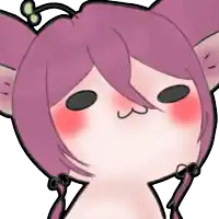 a cartoon drawing of a girl with pink hair making a face