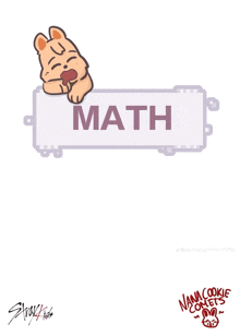 a drawing of a cat holding a sign that says math