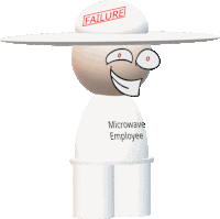 a cartoon character with a hat that says " failure " on it