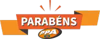 a sign that says parabéns ppa in white letters