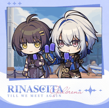 a poster for rinascita colorina shows two girls holding popsicles