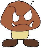 a cartoon drawing of a mushroom with an angry look on its face