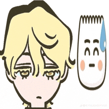 a drawing of a person 's face with a tear coming out of their eyes