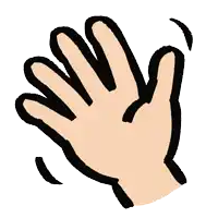 a cartoon drawing of a hand with five fingers on a white background