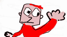 a drawing of a man in a red sweater with a s on his chest