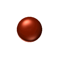 a red ball on a white background that looks like a sphere