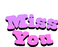 a sticker that says " miss you " in pink letters