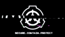 a logo for scp foundation is displayed on a black background .