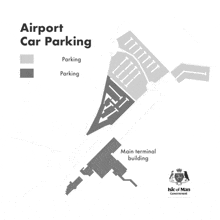 a black and white map showing the airport car parking