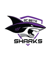 a logo for sc beta sharks shows a shark with sharp teeth