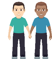 two men are holding hands in a cartoon illustration