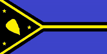 a black and yellow flag with a yellow star