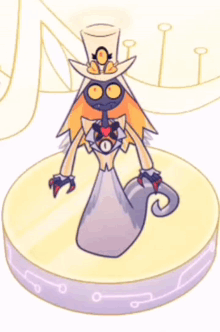 a cartoon character wearing a top hat and a tie