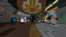 a screenshot of a minecraft game shows a group of players including quest master