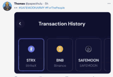 a screenshot of a transaction history page from thomas @papacthulu