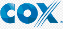 a blue cox logo with a white x in the middle