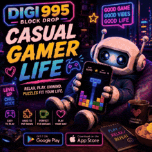 an advertisement for a game called digi 995 casual gamer life