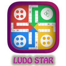a colorful board game called ludo star is displayed on a white background