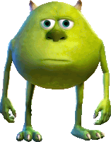 mike wazowski from monsters inc has a very sad face