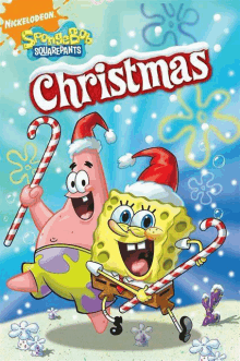 a poster for spongebob squarepants christmas