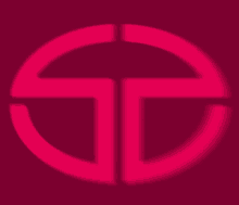 a pink circle with the letter t in it