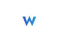 a blue w on a white background